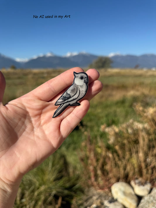 Handcrafted Grey Cockatiel Magnet