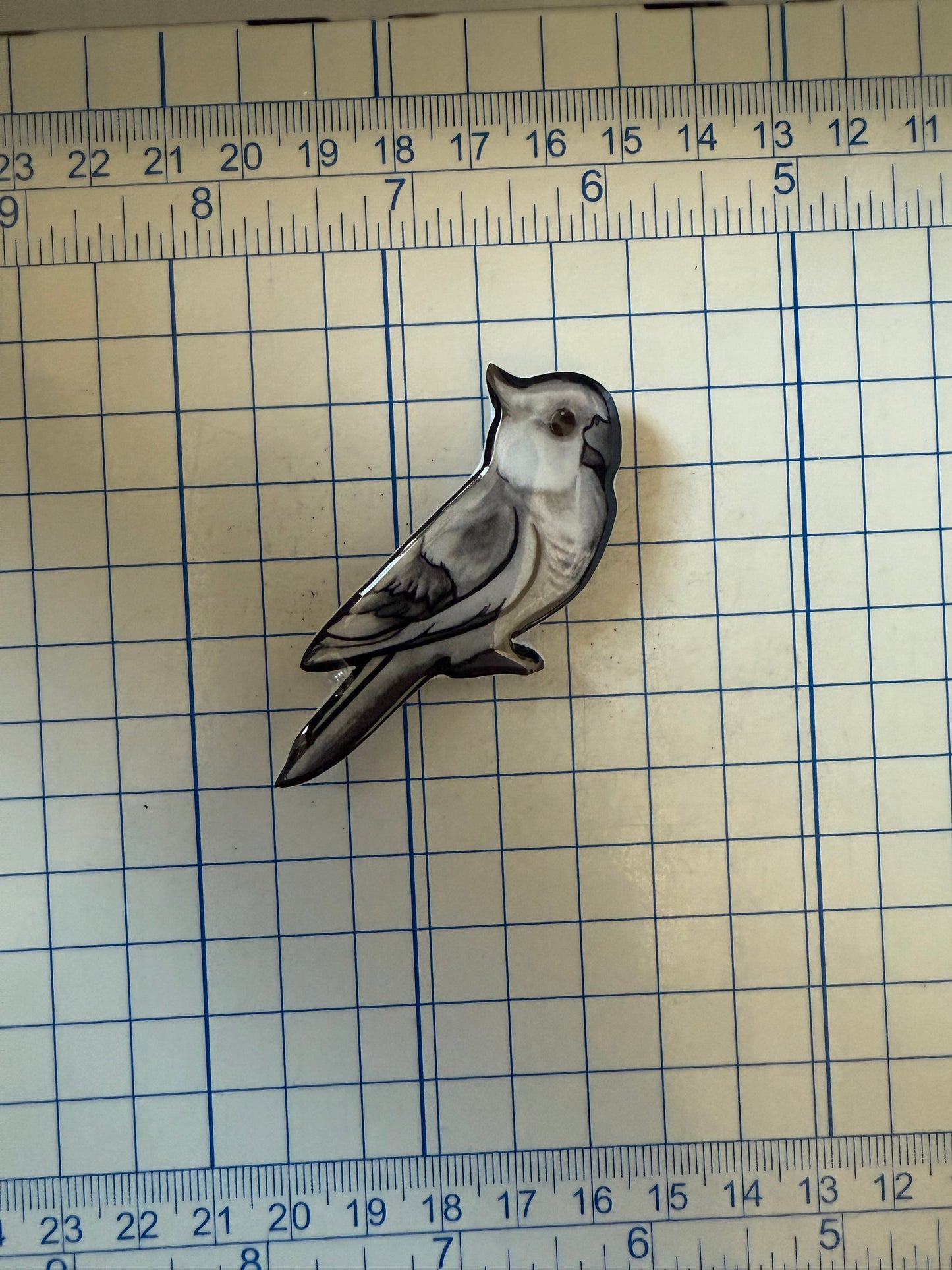 Handcrafted Grey Cockatiel Magnet